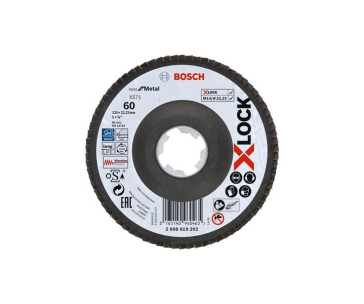 BOSCH lamelové brusné kotouče Best for Metal systému X-LOCK, šikmá verze, fíbrová deska, 125 mm, G 60, X571