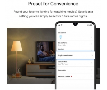 TP-Link Tapo L510E chytrá WiFi stmívatelná LED žárovka (bílá,2700K,806lm,2,4GHz,E27)