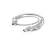 GEMBIRD Kabel USB A Male/Micro B + Type-C + Lightning, 1m, opletený, stříbrný, blister