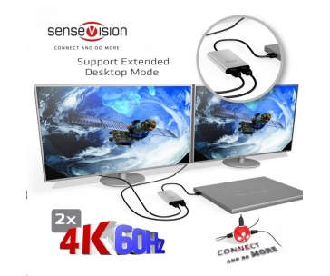 Club3D Adaptér Thunderbolt 3 na 2x HDMI 2.0 4K60Hz UHD