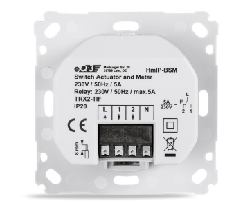 Homematic IP Spínací akční člen s měřením - 5A, zápustná montáž