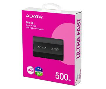 ADATA External SSD 500GB SD810 USB 3.2 USB-C, Černá