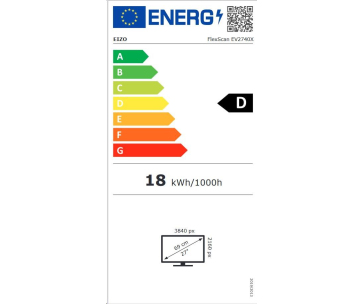 EIZO MT 27" EV2740X-BK FlexScan, IPS, 3840x2160, 350nit, 2000:1, 14ms, DisplayPort, 2xHDMI, USB-C, USB, Repro, Černý