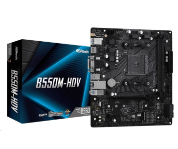 BAZAR - ASRock MB Sc AM4 B550M-HDV, AMD B550, 2xDDR4, HDMI, DVI - Po opravě (Bez příšlušenství)