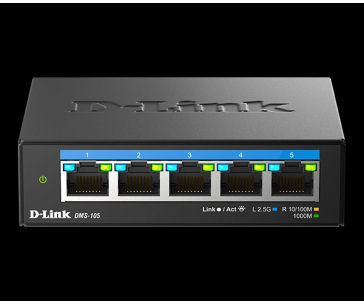 D-Link DMS-105/E 5-Port Multi-Gigabit Unmanaged Switch