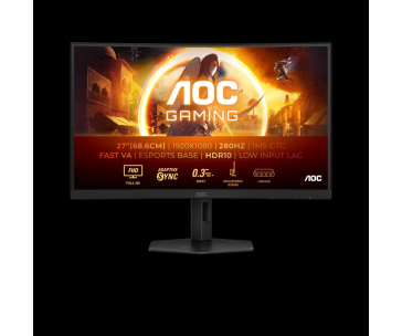 AOC MT VA LCD WLED 27" C27G4ZXU - Fast VA panel, 1920x1080, 280Hz, 2xHDMI, DP, USB 3.2, vysk nastavitelny, zakriven