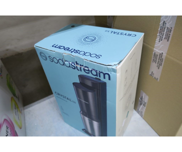 BAZAR - SodaStream Crystal 3.0 výrobník sody, 0,6l skleněná karafa, bombička s CO2, černý - Poškozený obal