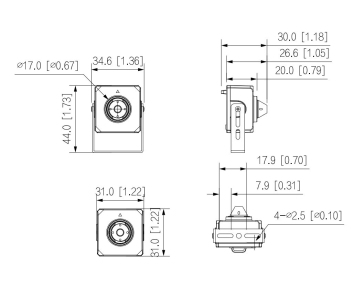 Dahua IPC-HUM4231S-L4-0280B-S3, IP kamera, Pinhole, 2Mpx, 1/3" CMOS, objektiv 2,8 mm, 30fps, WDR