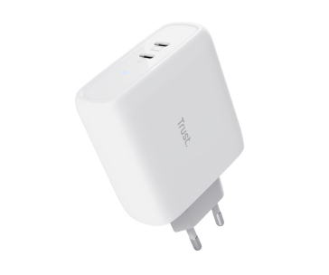 TRUST nabíječka MAXO 65W, 2x USB-C, bílá