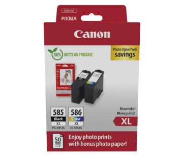 Canon Cartridge PG-585XL/CL-586XL černá/barevná + Canon PAPÍR GP-501 4X6 50