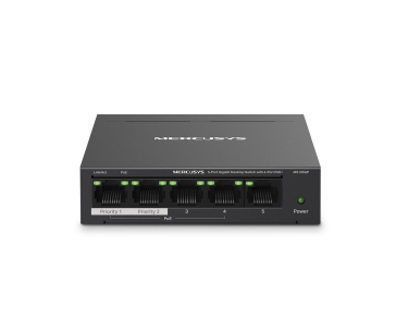 MERCUSYS switch MS105GP (5xGbE,4xPoE+,65W,fanless)