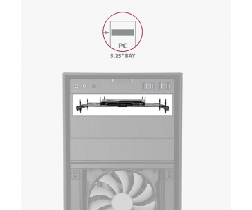 AXAGON RHD-435, kovový rámeček pro 4x 2.5" nebo 2x 2.5" HDD/SSD  a 1x 3.5" HDD do 5.25" pozice