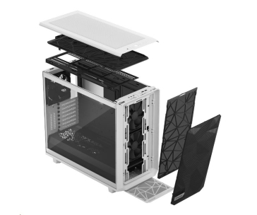 FRACTAL DESIGN skříň Meshify 2 White TG Clear Tint, USB 3.1 Type-C, 2x USB 3.0, bez zdroje, E-ATX