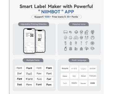 Niimbot Tiskárna štítků B1 Smart, grey + role štítků 210ks