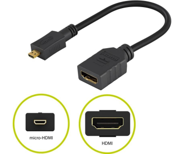 PremiumCord Flexi adaptér HDMI Typ A samice - micro HDMI Typ D samec pro ohebné zapojení