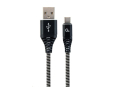 GEMBIRD Kabel USB 2.0 AM na Type-C kabel (AM/CM), 1m, opletený, černo-bílý, blister, PREMIUM QUALITY