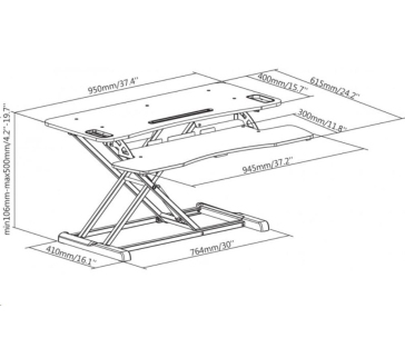 Reflecta ERGO Sit-Stand Workstation DS950 stojan na laptop