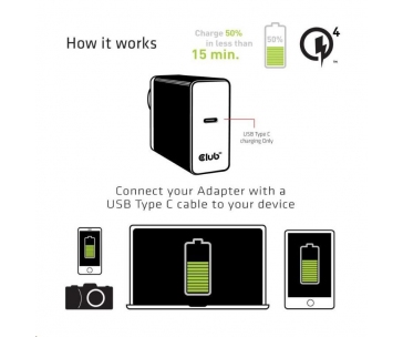 Club3D Nabíječka USB Typ C, 27 W