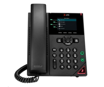 Poly VVX 250, 4linkový IP telefon, PoE