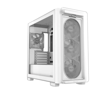 ASUS case A23 PLUS TG ARGB, Mini Tower, průhledná bočnice, 4x120mm ARGB Fan, bílá