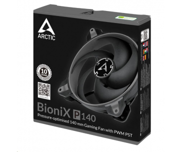 ARCTIC ventilátor BioniX P140 PWM PST 140x140x28mm, šedá