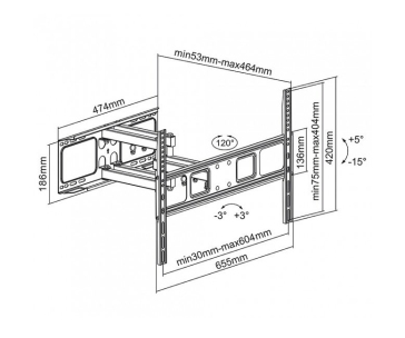 Dvouramenný výsuvný držák Tv Fiber Mounts M7C1