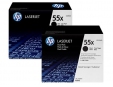 HP 55X Black 2-pack LJ Toner Cart, CE255XD (12,500 / 12,500 pages)