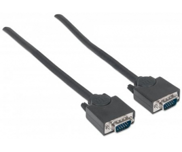 MANHATTAN kabel SVGA k monitoru, HD15 Male / HD15 Male, 3m, Black