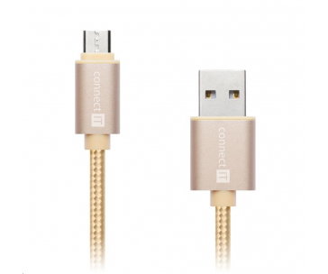 CONNECT IT Wirez Premium Metallic micro USB - USB, gold, 1m