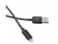 C-TECH kabel USB 2.0 Lightning (IP5 a vyšší) nabíjecí a synchronizační kabel, 1m, černý