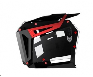 Fortron skříň T-Wings CMT710 Red, Dual System, průhledná bočnice