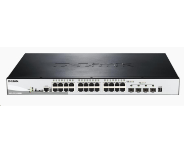 D-Link DGS-1510-28XMP 28-Port Gigabit Stackable PoE Smart Managed Switch including 4 10G SFP+, 370W PoE budget