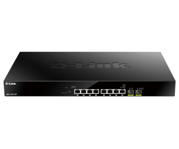 D-Link DMS-1100-10TP 10-Port Multi-Gigabit PoE Smart Managed Switch, 8x 2,5G PoE, 2x SFP+