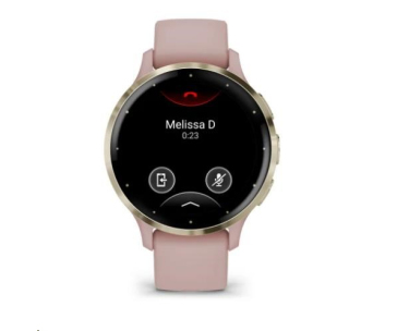 Garmin Venu® 3S, Nerezová luneta Soft Gold, pouzdro Dust Rose, silikonový řemínek