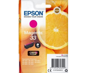 EPSON ink bar Singlepack "Pomeranč" Magenta 33 Claria Premium Ink