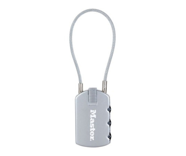 Master Lock 4684EURD visací zámek pro zavazadla, 30 mm, třemen z ocelového lanka, stříbrný