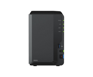 Synology DS223 DiskStation (4C/RealtekRTD1619B/1,7GHz/2GBRAM/2xSATA/2xUSB3.2/1xGbE)