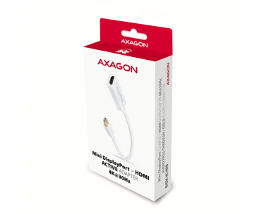 AXAGON RVDM-HI14NW, Mini DisplayPort -> HDMI 1.4 redukce / adaptér, 4K/30Hz, bílý