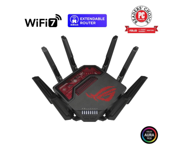 ASUS Herní Router ROG Rapture GT-BE19000, 3-pásmový WiFi7 Router, 2x WAN, 4x LAN, AiMesh