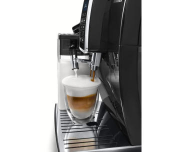 DeLonghi Dinamica ECAM 350.55.B automatický kávovar, 15 bar, vestavěný mlýnek, mléčný systém, zásobník na mletou kávu