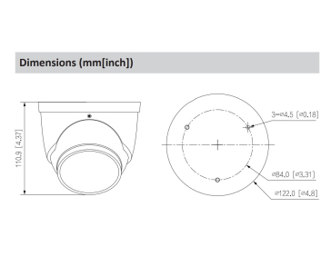 Dahua IPC-HDW5449H-ASE-D2-0360B, IP kamera, 4Mpx, 1/1.8" + 1/1.8" CMOS, IR<50, objektiv 3,6 mm, IP67