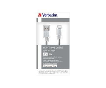 VERBATIM kabel Lightning Sync & Charge Cable 100cm (Silver)