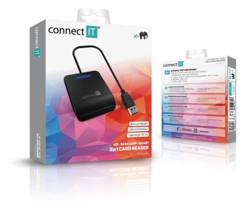 CONNECT IT USB čtečka eObčanek a čipových karet, černá