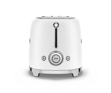 Smeg TSF01WHMEU toustovač / topinkovač, 2 toasty, 6 úrovní opékání, zásuvka na drobky, styl. 50. let, matně bílá