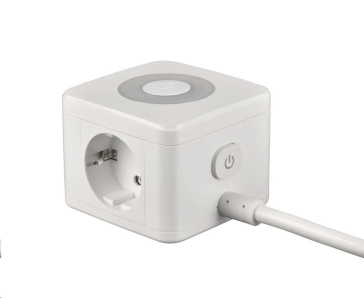 Viking síťový adaptér YC23L, 2x 230 V, 1x USB-A, 2x USB-C, dotykové světlo, délka 1,4 m, bílá