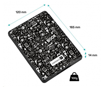 CONNECT IT pouzdro pro Amazon New Kindle 2019/2020 (10. gen.), doodle černá