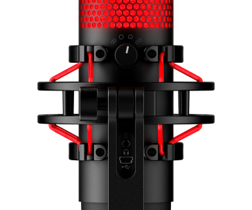 HyperX QuadCast - USB Microphone (Black-Red) - Red Lighting (HX-MICQC-BK) - Mikrofon