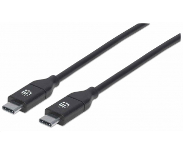 Manhattan USB-C kabel, USB 2.0, Male na Male, 480 Mbps, 5 A, 2m, černá