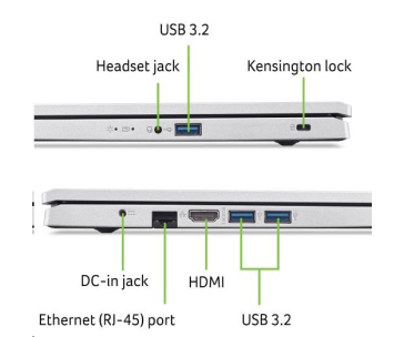 ACER NTB Aspire 3 (A317-54-53Q2),i5-1235U,17.3" 1920x1080,16GB,1024GB HDD ,Intek Iris Xe,W11H,Silver