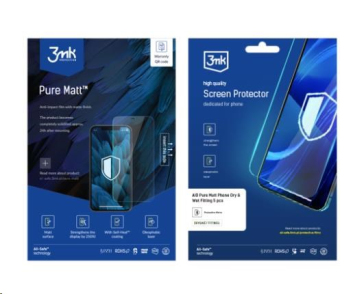 3mk All-Safe - AIO fólie Pure Matt Phone Dry & Wet Fitting, 5 ks